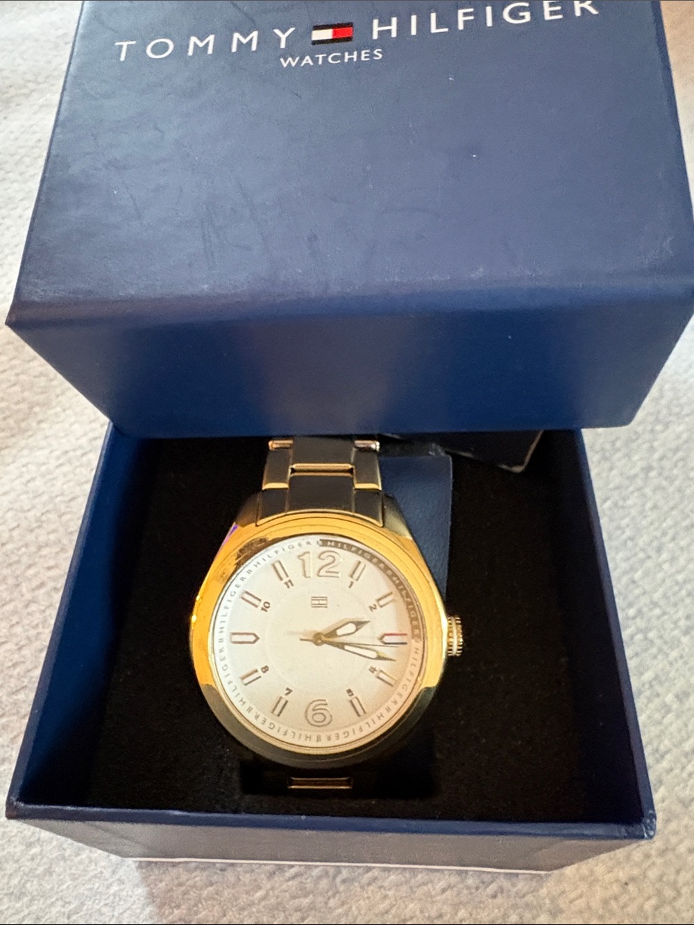 Tommy Hilfiger Gold and White Men’s Bracelet Watch